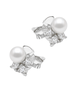 Pearl with CZ Silver Stud Earring STS-7109